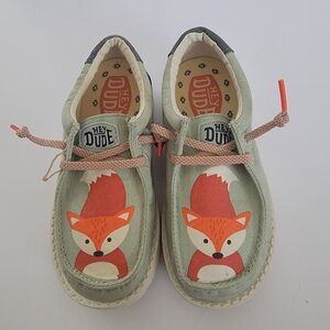 Hey Dude Wally Toddler Critter Slip On Shoes Sage Fox Sz TD10